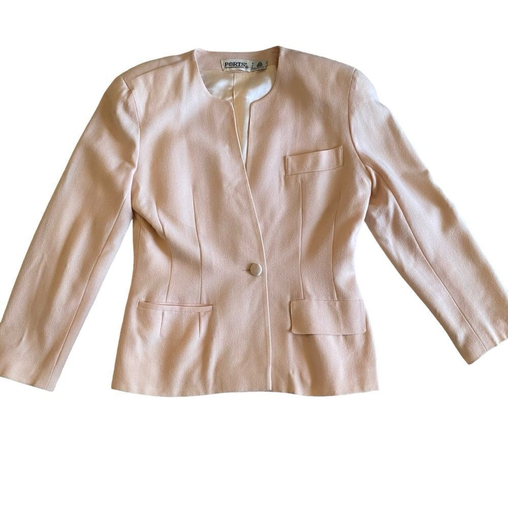 EUC Vintage Blush Pure Virgin Wool Ports Blazer